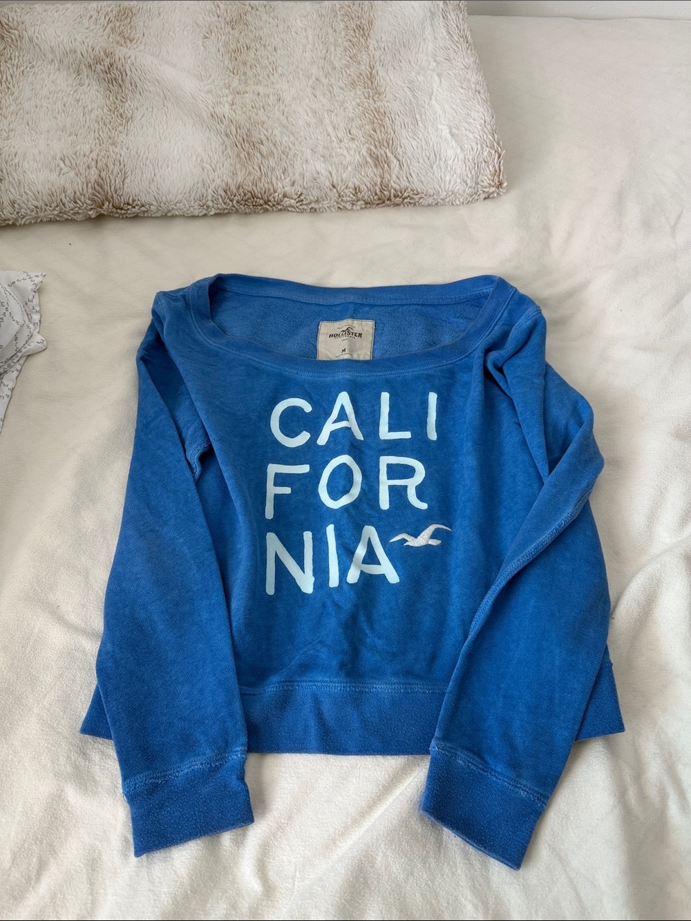 Hollister Bright Blue 'CALI' Graphic Crewneck Sweatshirt